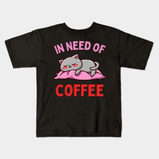 In need of coffee lover coffee addict Funny tired sleepy unicorn Kids T-Shirt